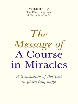 cover image of The Message of A Course In Miracles